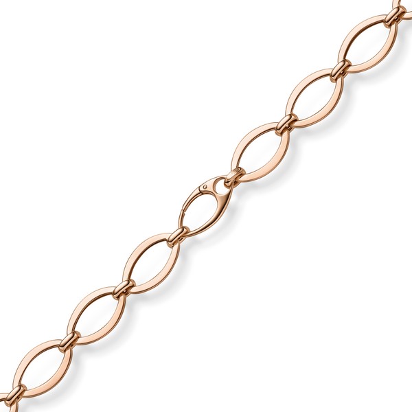 12.5mm Halskette mit ovalen Kettengliedern 585 Rotgold 50cm