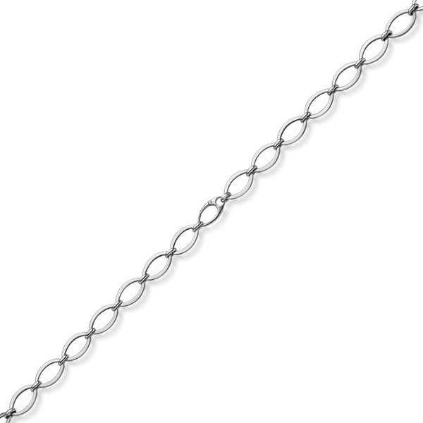 12.5mm Halskette mit ovalen Kettengliedern 585 Weißgold 50cm
