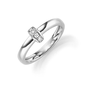 Ring Damenring aus 585 Gold Weißgold mit 4 Diamant-Brillanten 0,08ct. TW-SI