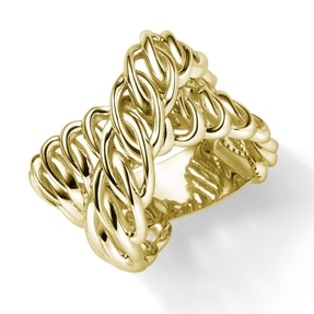 Breiter Ring Damenring aus 585 Gold Gelbgold Breite 18mm gekreuzt Breiter Ring Damenring aus 585 Gold Gelbgold Breite 18mm gekreuzt