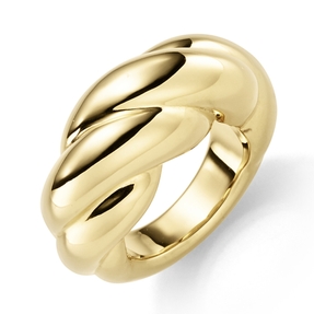 Ring Damenring aus 585 Gold Gelbgold gewölbt glänzend hohl Breite 12mm