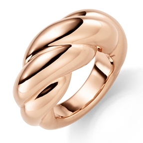 Ring Damenring aus 585 Gold Rotgold gewölbt glänzend hohl Breite 12mm