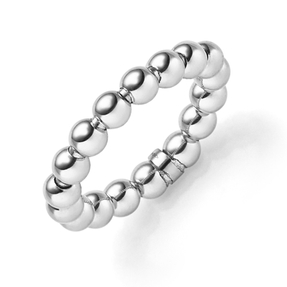 Ring Kugelring Damenring elastisch aus 585 Gold Weißgold Breite 4mm