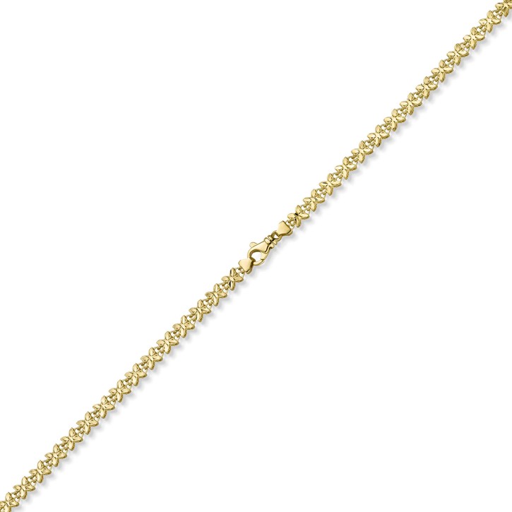 5mm Fantasie Collier Schmetterlinge aus 585 Gelbgold 45cm
