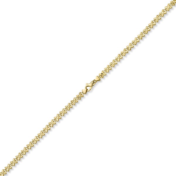 5mm Fantasie Collier Schmetterlinge aus 585 Gelbgold 45cm