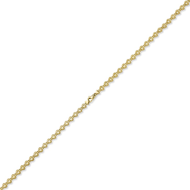 5.5mm Fantasie Herzen-Kette aus 585 Gelbgold 50cm