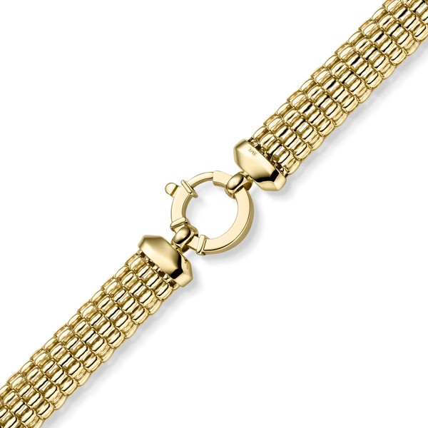 10mm breites Phantasie Armband aus 585 Gelbgold 21cm