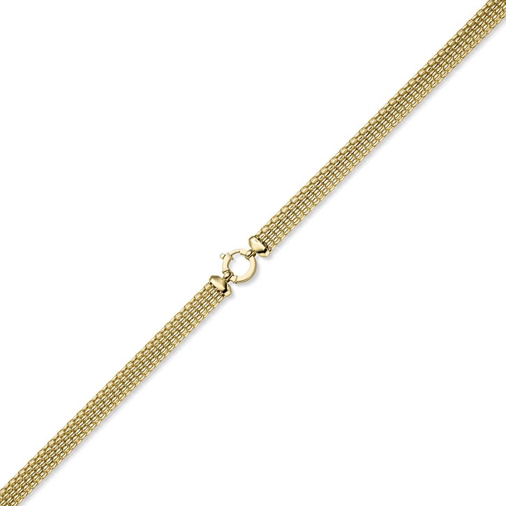 10mm breite Phantasie-Kette aus 585 Gelbgold 45cm