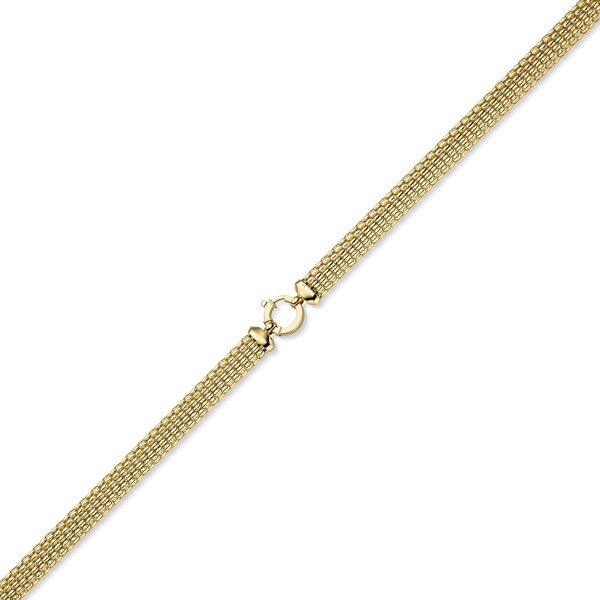 10mm breite Phantasie-Kette aus 585 Gelbgold 50cm
