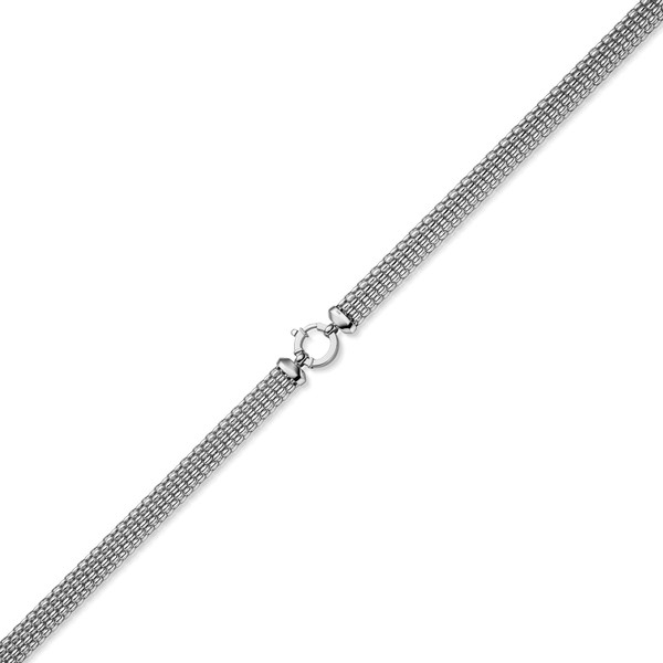 10mm breite Phantasie-Kette aus 585 Weißgold 45cm
