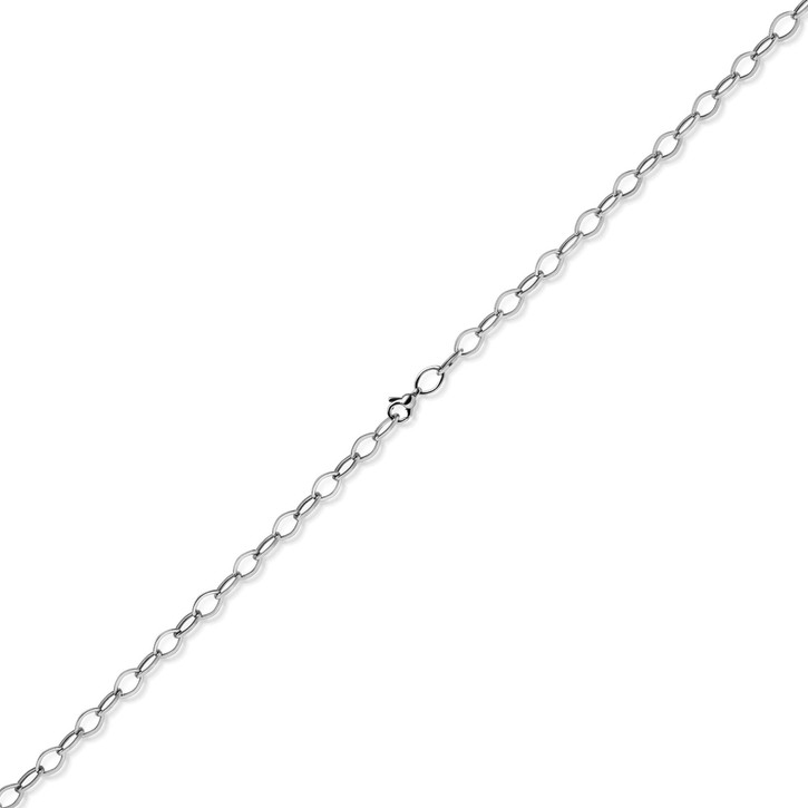 7mm Phantasie Halskette aus 585 Weißgold 45cm
