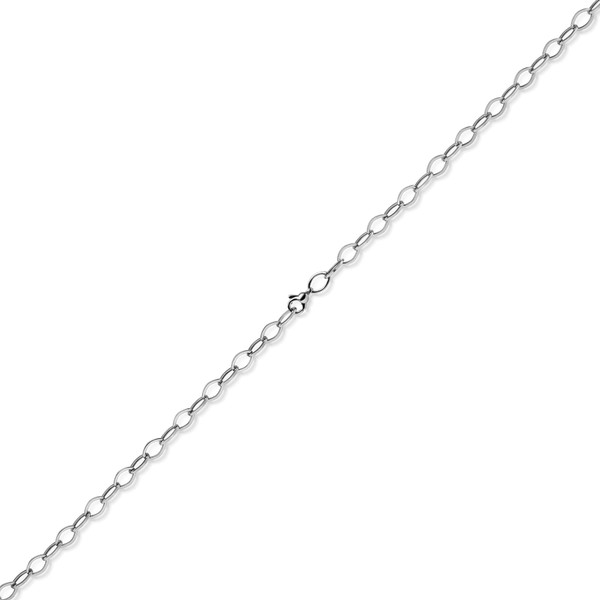 7mm Phantasie Halskette aus 585 Weißgold 45cm