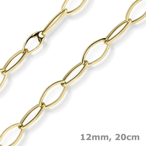 12mm Phantasie Armband Armkette aus 585 Gold Gelbgold glänzend 20cm 12mm Phantasie Armband Armkette aus 585 Gold Gelbgold glänzend 20cm