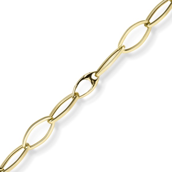 12mm Phantasie Armband aus 585 Gelbgold 20cm