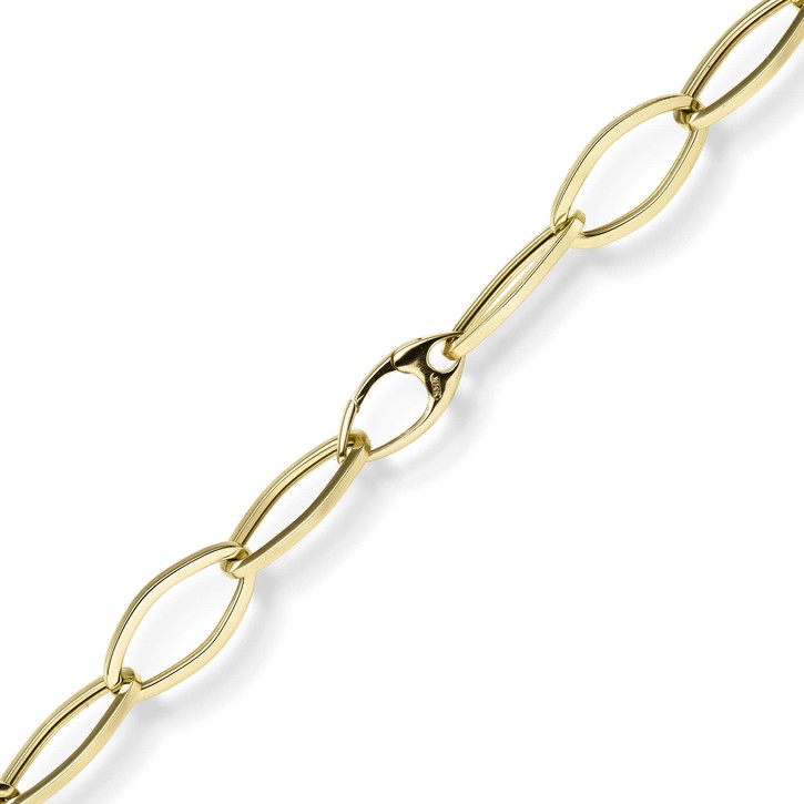12mm Phantasie Halskette aus 585 Gelbgold 45cm