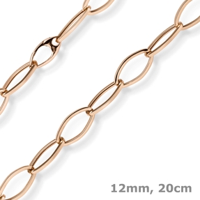 12mm Phantasie Armband Armkette aus 585 Gold Rotgold glänzend 20cm 12mm Phantasie Armband Armkette aus 585 Gold Rotgold glänzend 20cm