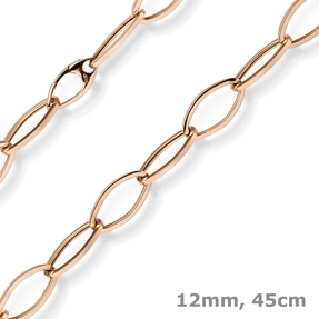 12mm Phantasie-Kette Halskette Collier aus 585 Gold Rotgold glänzend 45cm 12mm Phantasie-Kette Halskette Collier aus 585 Gold Rotgold glänzend 45cm