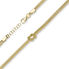 Himbeer Armband 2-reihig See-Knoten Kreuzknoten aus 585 Gold Gelbgold 19cm Himbeer Armband 2-reihig See-Knoten Kreuzknoten aus 585 Gold Gelbgold 19cm