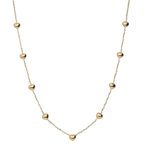 Halskette Halsschmuck Collier mit 9 Herzen aus 585 Gold Gelbgold 42-45cm Halskette Halsschmuck Collier mit 9 Herzen aus 585 Gold Gelbgold 42-45cm