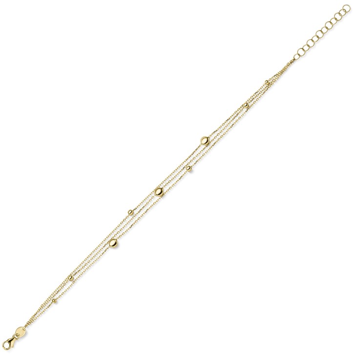 Armband 3-reihig mit Elementen 585 Gelbgold hohl 21cm