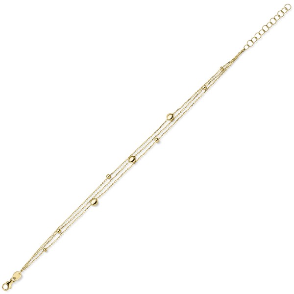 Armband 3-reihig mit Elementen 585 Gelbgold hohl 21cm