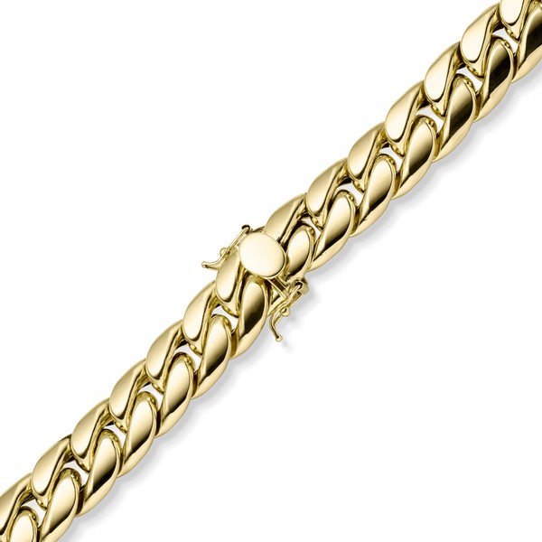 12.5mm Armband Panzerkette aus 585 Gelbgold hohl 22cm