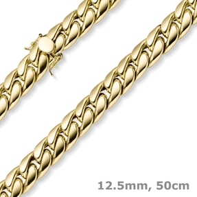 12,5mm Panzerkette Halskette Collier 585 Gold Gelbgold mit Kastenschloss 50cm 12,5mm Panzerkette Halskette Collier 585 Gold Gelbgold mit Kastenschloss 50cm