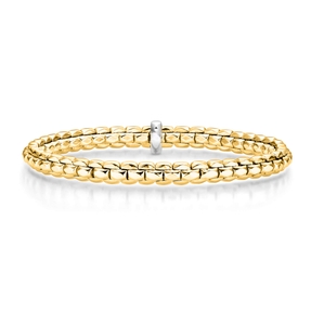 5,5mm Armband Armreif Armschmuck elastisch aus 585 Gold Gelbgold & Weißgold