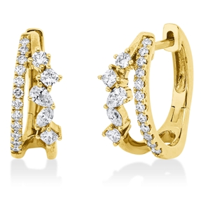 Creolen aus 750 Gold Gelbgold mit 34 Diamant-Brillanten 0,49ct TW-SI 14,2x5,4mm Creolen aus 750 Gold Gelbgold mit 34 Diamant-Brillanten 0,49ct TW-SI 14,2x5,4mm
