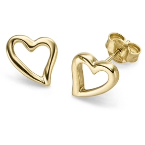 Paar Ohrstecker Herzen Ohrschmuck aus 585 Gold Gelbgold 11,5x10mm schlicht Paar Ohrstecker Herzen Ohrschmuck aus 585 Gold Gelbgold 11,5x10mm schlicht