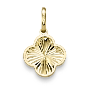 Anhänger Kleeblatt Blume 18,5x12,5mm aus 585 Gold Gelbgold diamantiert glänzend