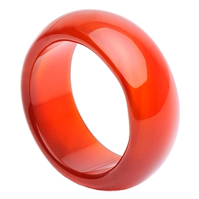 Breiter Ring aus Karneol glatt braun-orange schlicht Fingerring Fingerschmuck