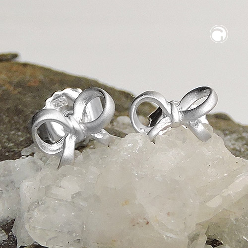 Ohrstecker Schleife aus 925 Silber mattiert