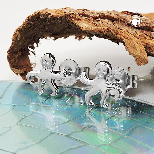 Ohrstecker Krake Octopus aus 925 Silber