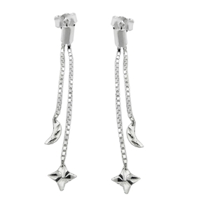 Ohrhänger Ohrringe Ohrschmuck mit Mond & Stern aus 925 Silber Damen