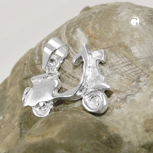 Anhänger kleiner Motorroller aus 925 Silber