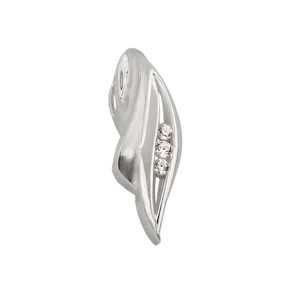 Anhänger Blatt mit weißen Zirkonia 925 Silber Halsschmuck für Damen