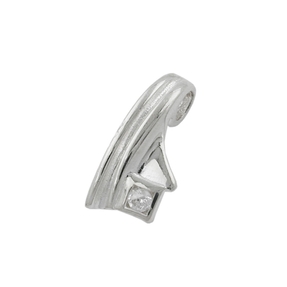Anhänger Halsschmuck mit quadratischem Zirkonia am Rand 925 Silber Damen