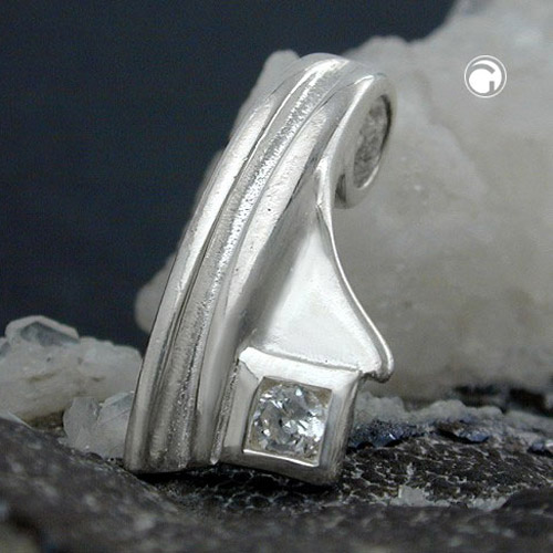 Anhänger mit quadratischem Zirkonia 925 Silber