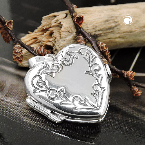 Medaillon Herz zum Öffnen 925 Silber