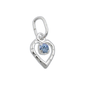 Anhänger mit Glasstein hellblau im Herz 925 Silber Halsschmuck Damen