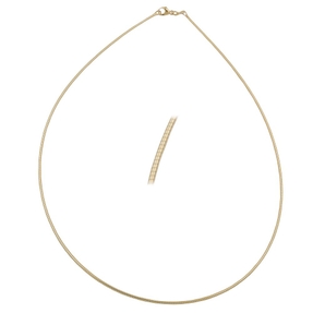 0,8mm Halsreif Omegareif Kette Rundkette aus 375 Gold Gelbgold 42cm
