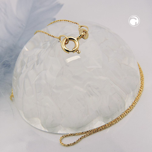 0,6mm feine Kette aus 585 Gelbgold 42cm