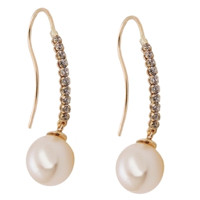 Ohrhaken Ohrschmuck Ohrringe Ohrhänger weiße Perle 375 Gelbgold Gold Damen