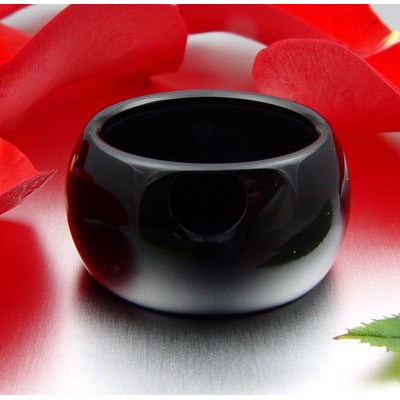 Breiter Ring aus Onyx Unisex