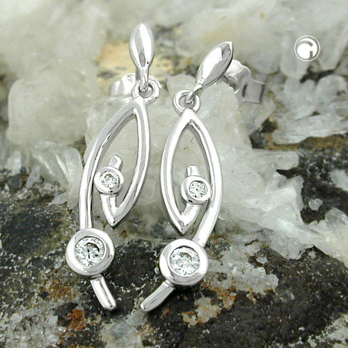 Ohrhänger aus 925 Silber mit Zirkonia weiß