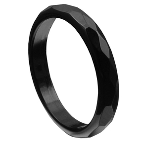 Ring aus Onyx schwarz facettiert Onyxring Damenring Steinring 3mm schmal dünn