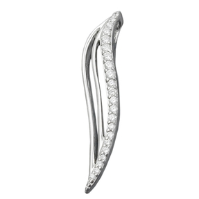 Anhänger aus 925 Silber mit Zirkonia weiß 32x6mm rhodiniert Silberanhänger