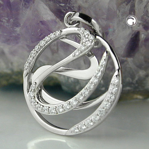 Anhänger Kreis mit Muster zweilagig 925 Silber