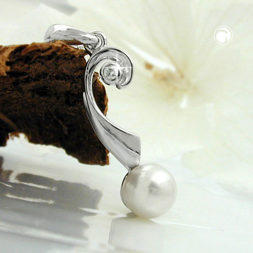 Anhänger mit Zuchtperle und Zirkonia 925 Silber